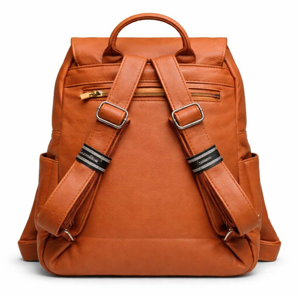  Luxe Tan Leather Backpack